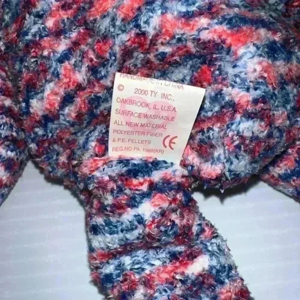 Ty Beanie Baby USA Red Blue Plush Stuffed Animal 2000 P.E. Pellets